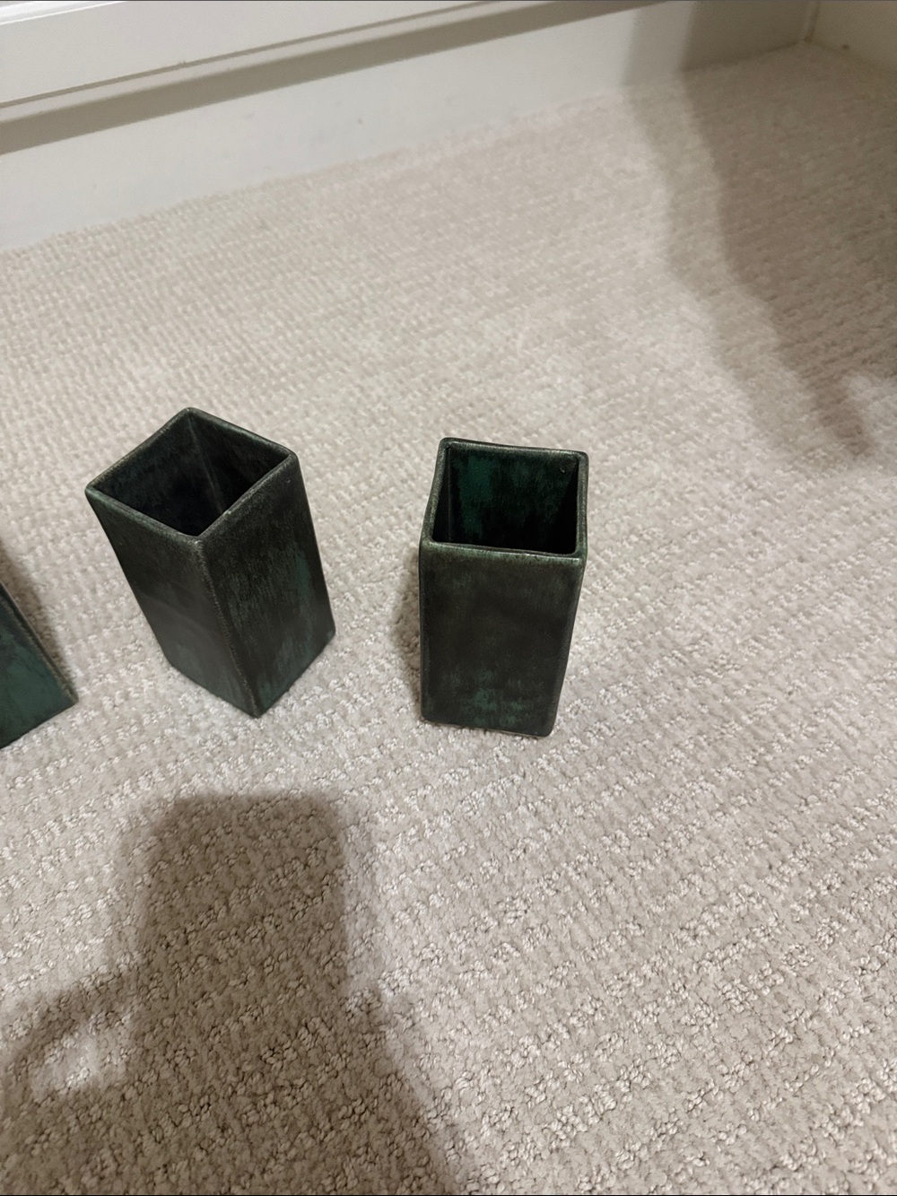 Rustic Green ceramic Bathroom Accessory Set. 6 pieces. - Picture 2 of 4